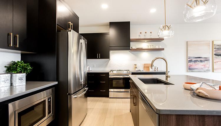 Kitchen in the Isaiah showhome by San Rufo Homes
in Rocha in the Orchards, Edmonton. 