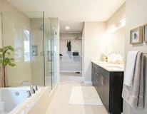 Master bathroom in the Chianti showhome by Cantiro Homes in Rocha in the
Orchards, Edmonton.