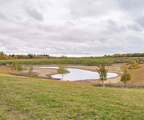 Storm water pond in Rocha in the Orchards in south Edmonton.
